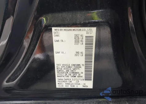 2018 Nissan Altima 2.5 S из США, поврежденный, VIN 1N4AL3AP6JC125759